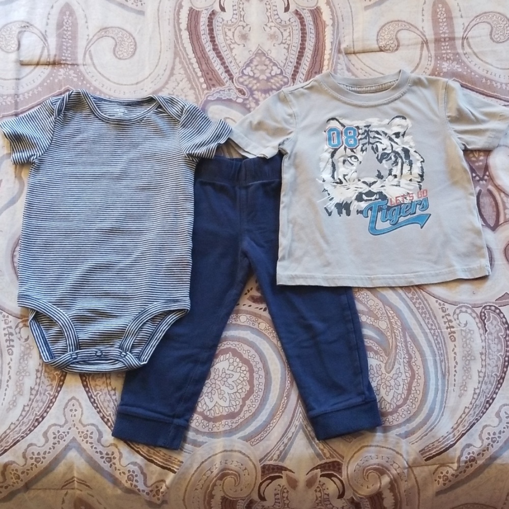 Carter's, Toughskins Striped Top Navy Sweat Pants